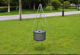Portable Iron Grill Hanging Tripod For Camping & Picnic