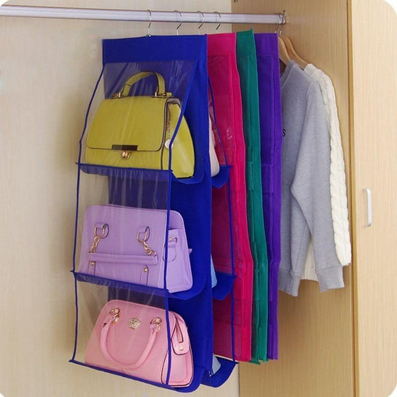 6-Pocket Hanging Closet Organizer Storage Bags