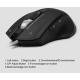 2500 DPI LED Optical Wired Gaming Mouse with 6 Buttons