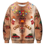 Funny Christmas Cos Fake Hair Jumper Autumn Winter Tops Clothing