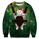 Funny Christmas Cos Fake Hair Jumper Autumn Winter Tops Clothing