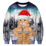 Funny Christmas Cos Fake Hair Jumper Autumn Winter Tops Clothing