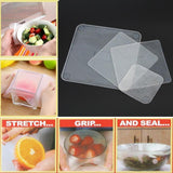 4 pcs Reausable Stretchable Silicone Food Wrap