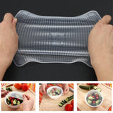 4 pcs Reausable Stretchable Silicone Food Wrap